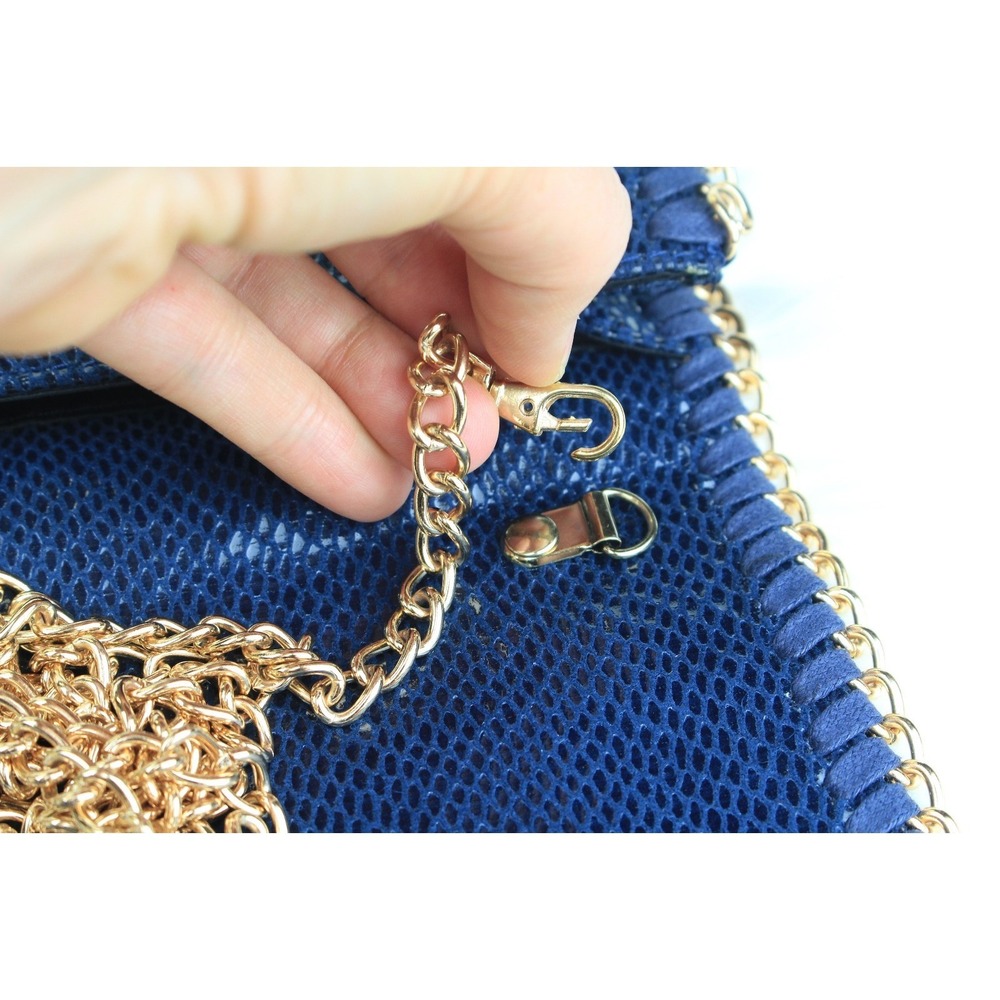 Urban Expressions NWT Luxury Clutch Reptile Chain Handcrafted Vegan Leather $65 - Picture 8 of 12